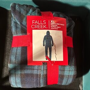 Falls Creek Men's Blue Plaid Pajama XL